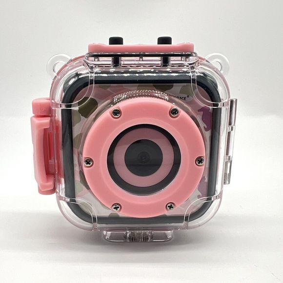 Kids Action Camera Pink Underwater w/Waterproof Hard Case & Mounting Accessories - Picture 10 of 16